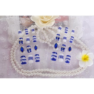 Bộ 24 Móng Tay Giả Đính Đá Cao Cấp  (keo sẵn)