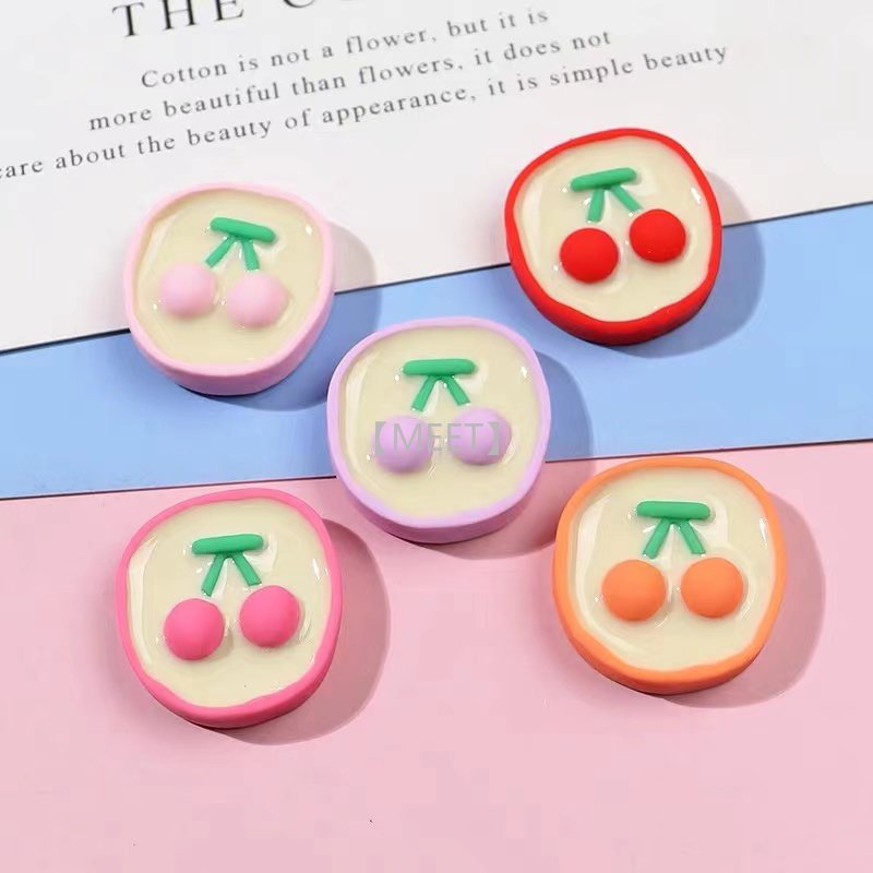 1 Phụ Kiện Hình Quả Cherry Hoạt Hình Bằng Nhựa Resin Tự Làm Trang Sức Thủ Công