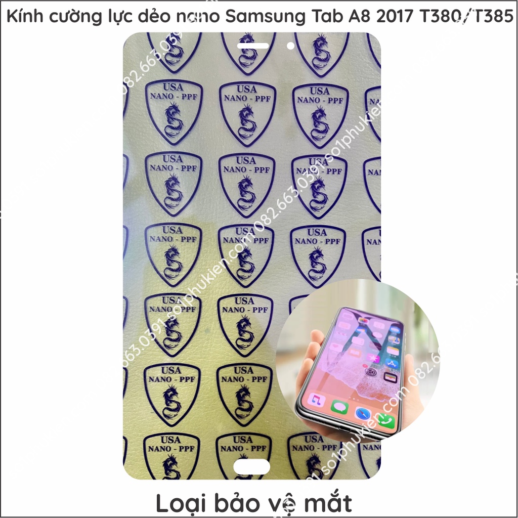 Dán cường lực nano Samsung A8 2017 Tab T380/ T385 dẻo trong suốt