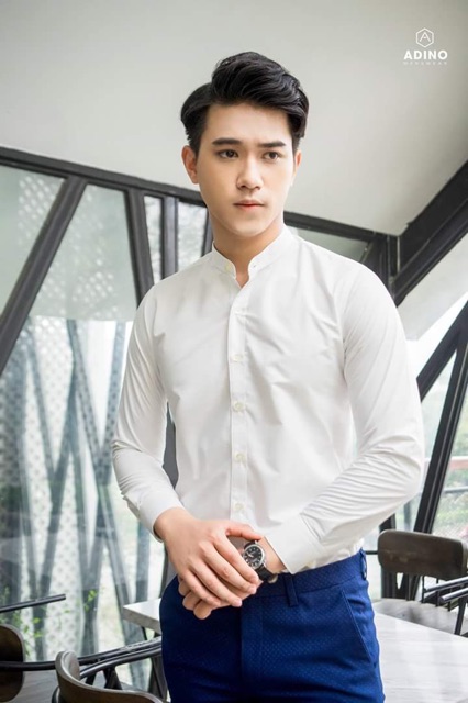 ÁO SƠ MI CỔ TÀU VẢI LỤA CHỐNG NHĂN | BigBuy360 - bigbuy360.vn