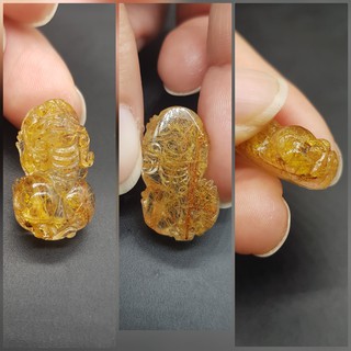 (KÈM DÂY CỔ+MÓC) Mặt dây chuyền vòng cổ Tỳ hưu Màu Vàng cao cấp kích hoạt tài lộc, may mắn, bình an Nam Nữ Mệnh Thổ, Kim