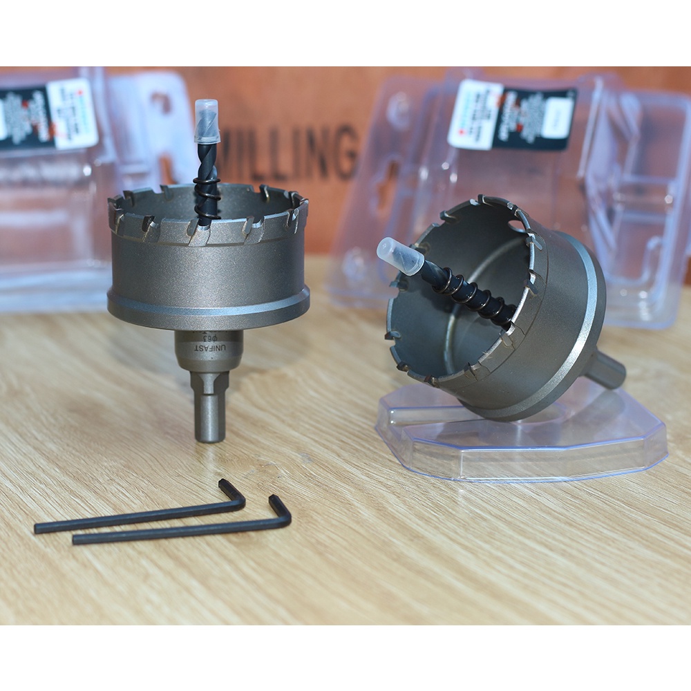 Mũi khoét sắt khoan lỗ tròn inox gỗ sắt cao cấp đầu hợp kim 15mm - 55mm