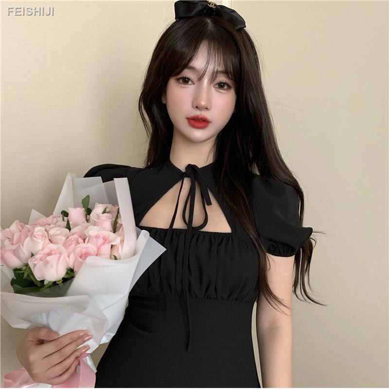 Đầm ôm Dáng Chữ A Tay Phồng Thắt Dây Eo Thời Trang Hè 2021