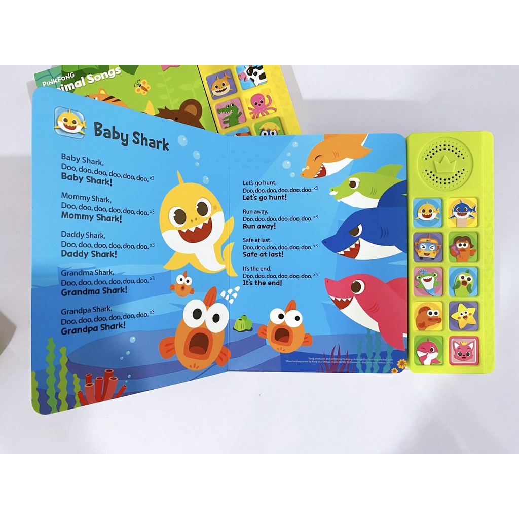 Sách phát nhạc BABY SHARK PINKFONG -SOUND BOOK Chính hãng - Sách âm thanh cho bé 1,2,3,4 tuổi