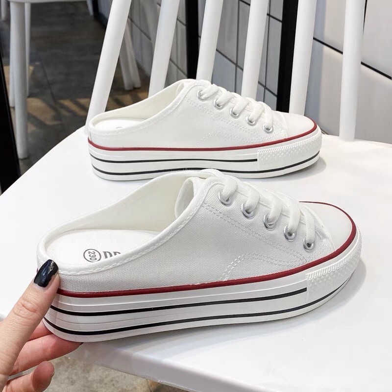 Sục Nữ ĐỘN ĐẾ ❤️Freeship❤️ Giày Thể Thao Sneaker Nữ Độn Đế Vải 2 Màu Siêu Hot