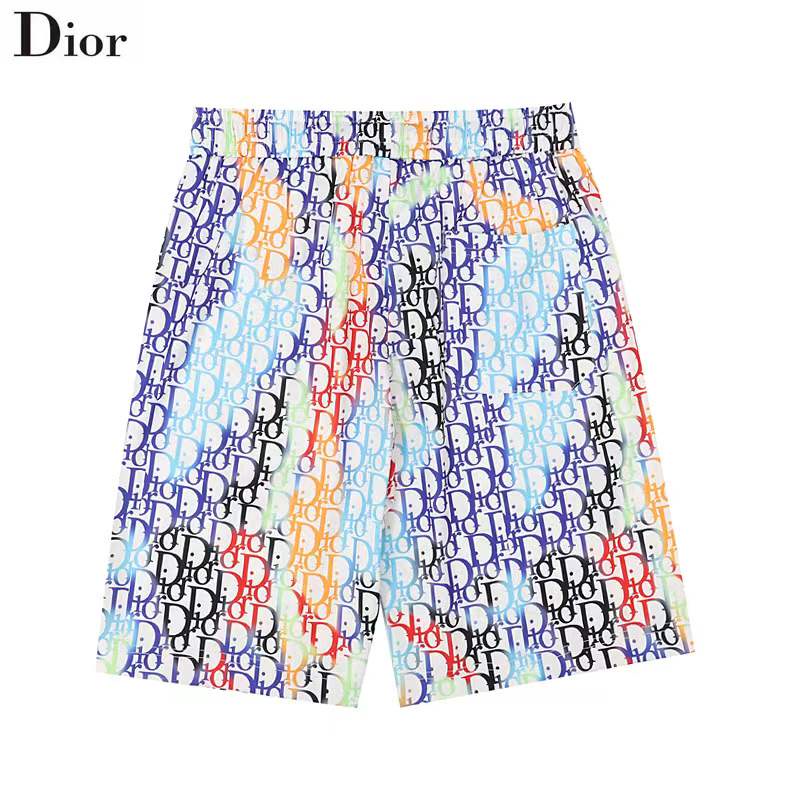 Quần Short Dây Rút In Họa Tiết Graffiti Nhiều Màu Sắc Phong Cách DIOR Thời Trang Thoải Mái Cho Nam