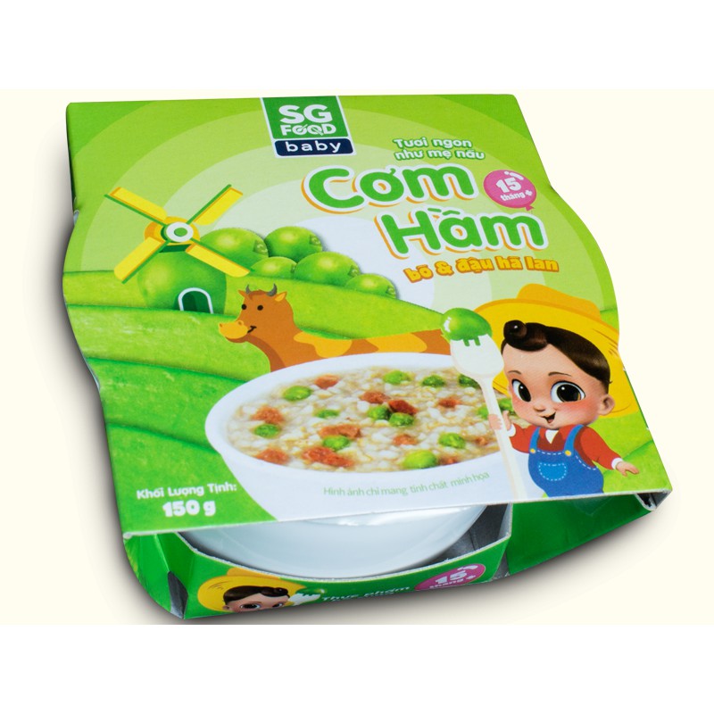 Cơm hầm - bò đậu & hà lan (12 tháng trở lên)