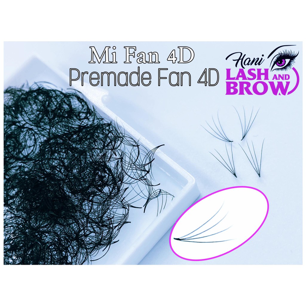 Mi Fan 4D LMFT Hani chân keo nhỏ - Lông Mi Lành Tính ,Dễ Bắt Keo _Lông Mi Fan Tay Sẵn Hani Lash HỘP 500 FAN