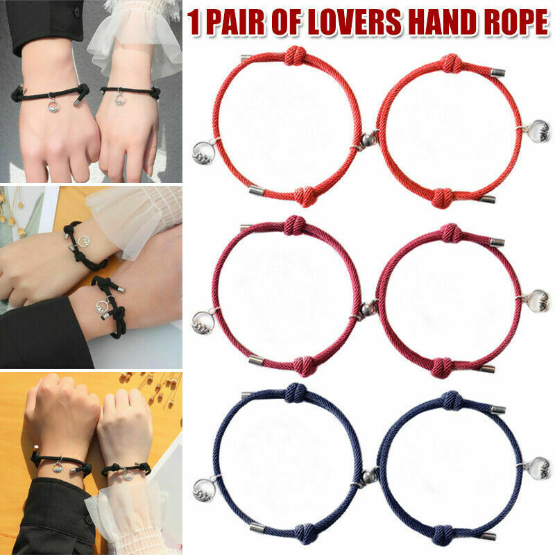 Bộ 2 Vòng Tay Tình Bạn Bện Từ Tính