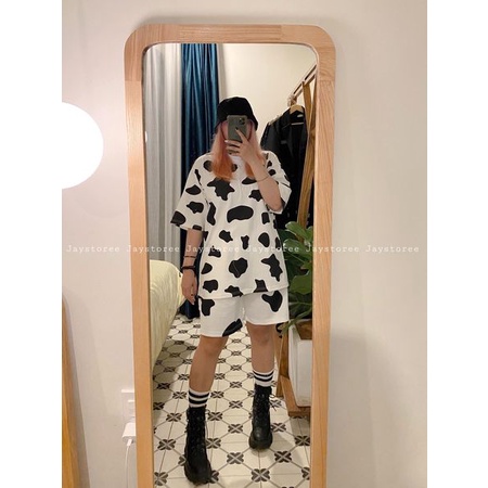 Áo Thun Tay Lỡ Unisex BÒ SỮA màu TRẮNG /Nam nữ unisex/FREESHIP 99K ❤️ Jaystoree2