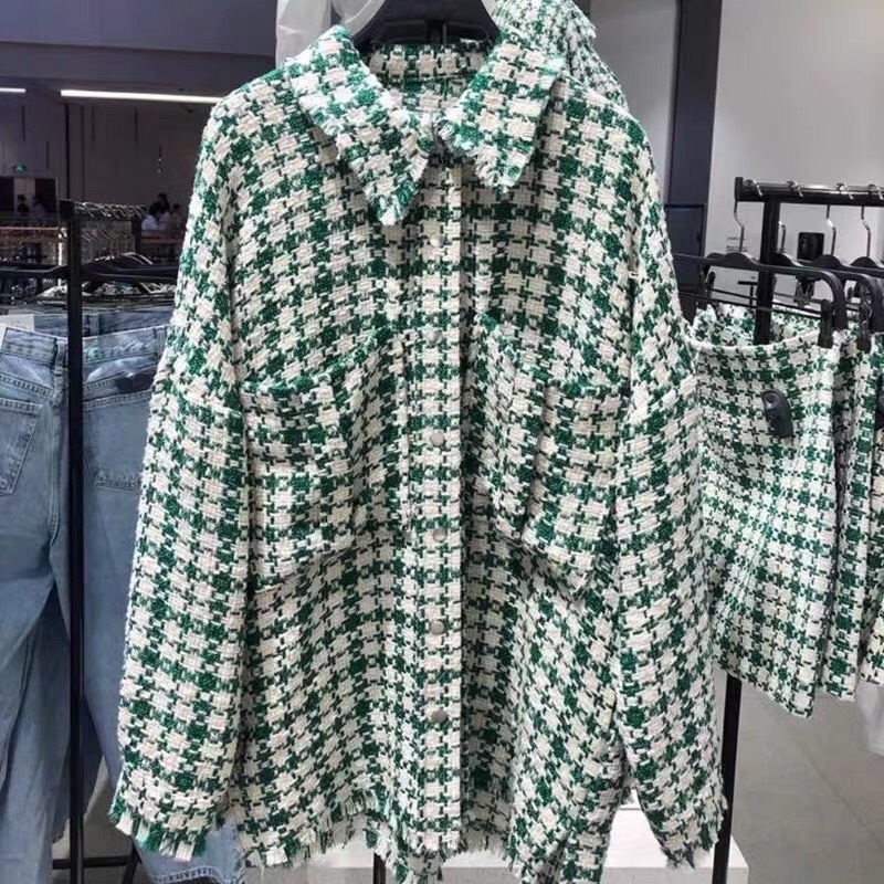 ÁO SƠ MI DẠ TWEED ZARA MÀU CỰC TÔN DA FORM OVERSIZE