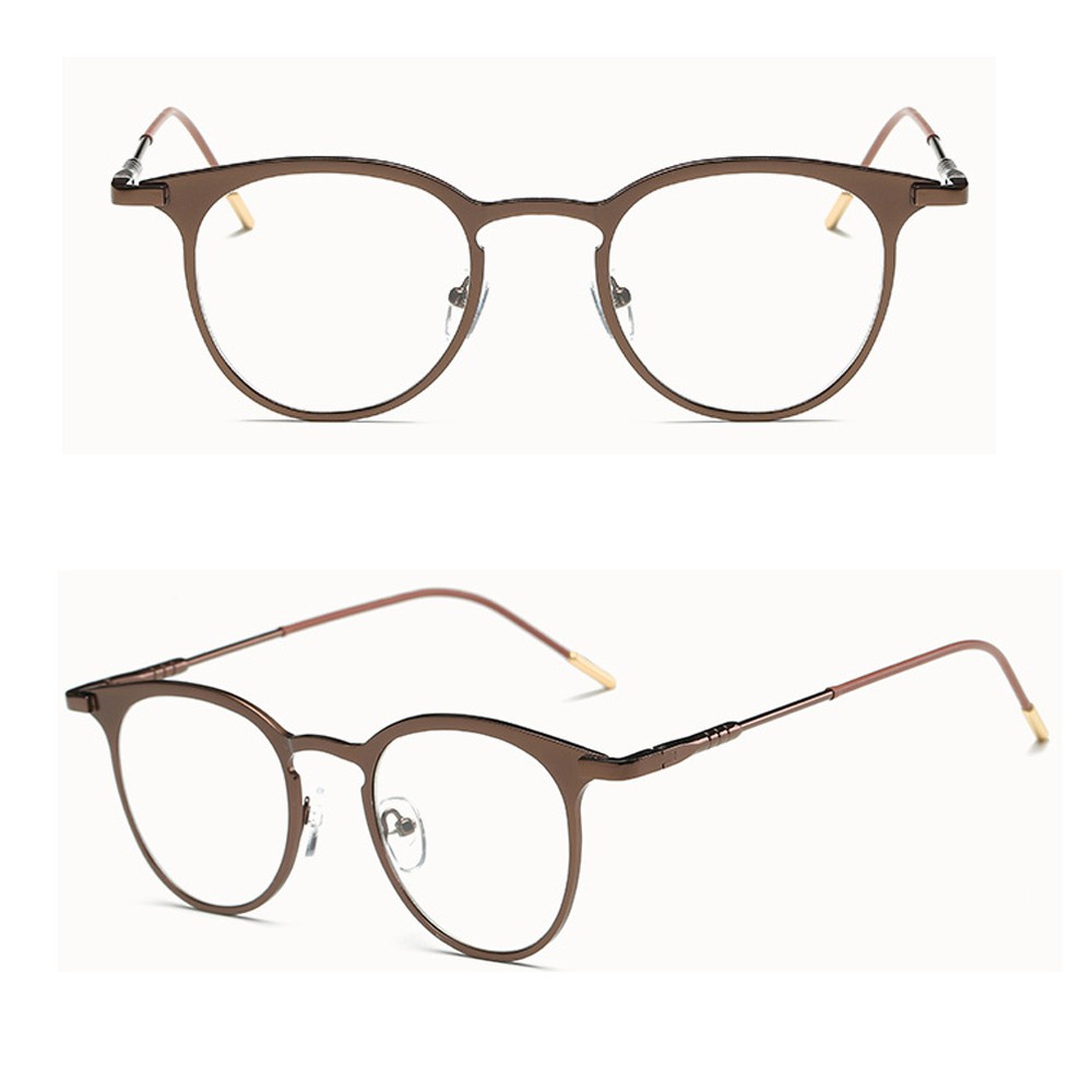 『BSUNS』 Fashion Metal Glasses Computer Ultra Light Frame Eyeglasses Online Classes Women Men Round Vintage Eyeglasses Protection/Multicolor