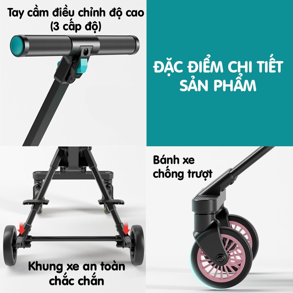 [Haobaby Shop] Xe đẩy gấp gọn VOVO PLAYKIDS cho bé, xe đẩy du lịch tiện lợi cho trẻ em/ KINLEE gấp gọn