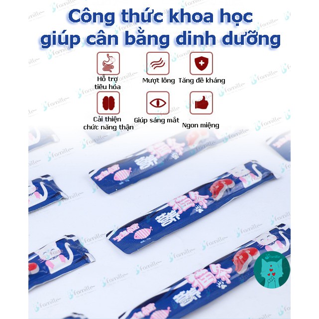 [MỀM MỊN]Thức Ăn Mềm Cung Cấp Độ Ẩm JFamille, Súp Thưởng Dinh Dưỡng Cho Mèo Vị Cá Hồi&amp;Gà. TĂNG ĐỀ KHÁNG. Gói 15g - JF80