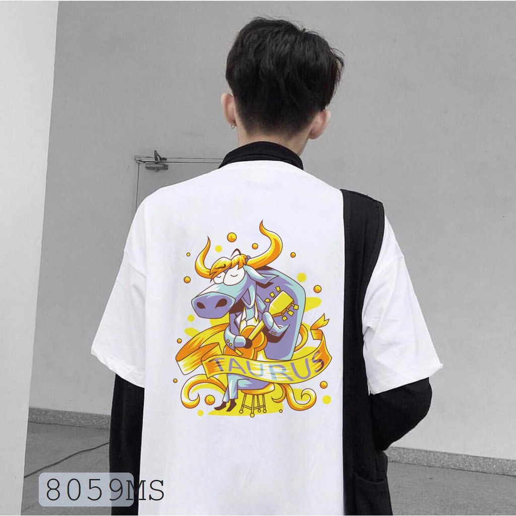 ÁO THUN UNISEX KIM NGƯU TAURUS 12 CUNG HOÀNG ĐẠO AOMI 8059MS TAY NGẮN TAY LỠ NAM NỮ CHẤT VẢI LOẠI MỘT