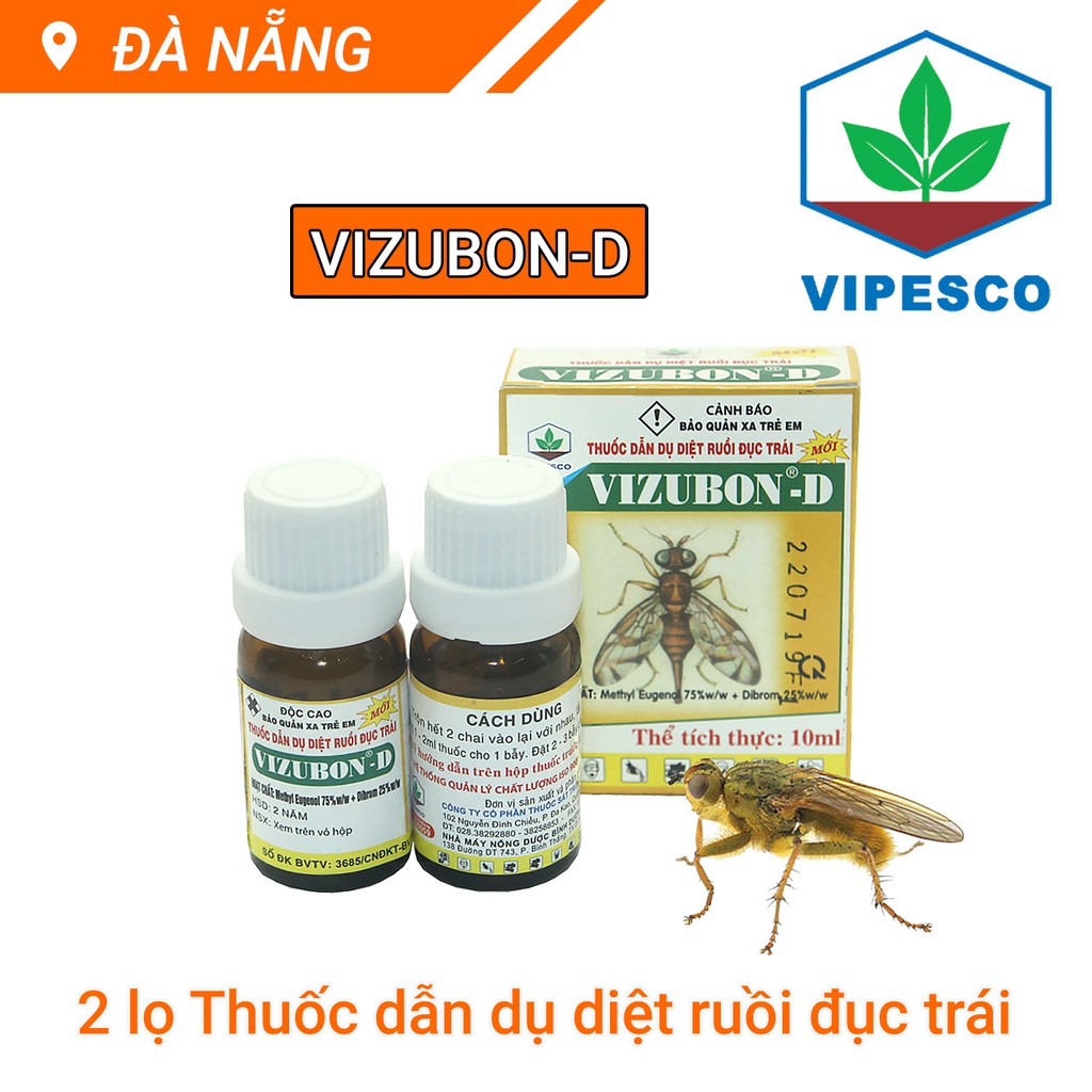 Thuốc dẫn dụ diệt ruồi đục trái VIZUBON-D hộp nhỏ 10ml 2 lọ