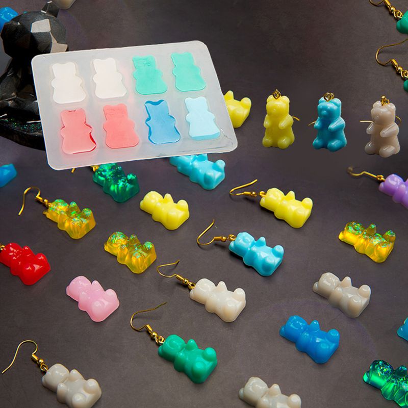 Khuôn Silicone Làm Mặt Vòng cổ Hình Gấu Xinh Xắn