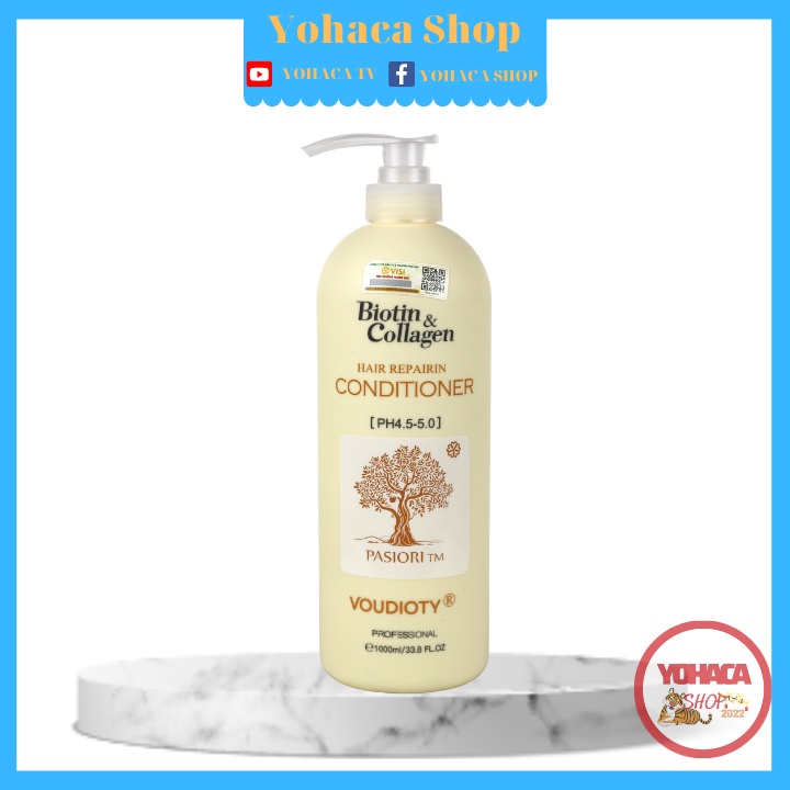 Dầu Gội Xả Pariosi Biotin Collagen phục hồi chống rụng mềm mượt 1000ml Mẫu Mới