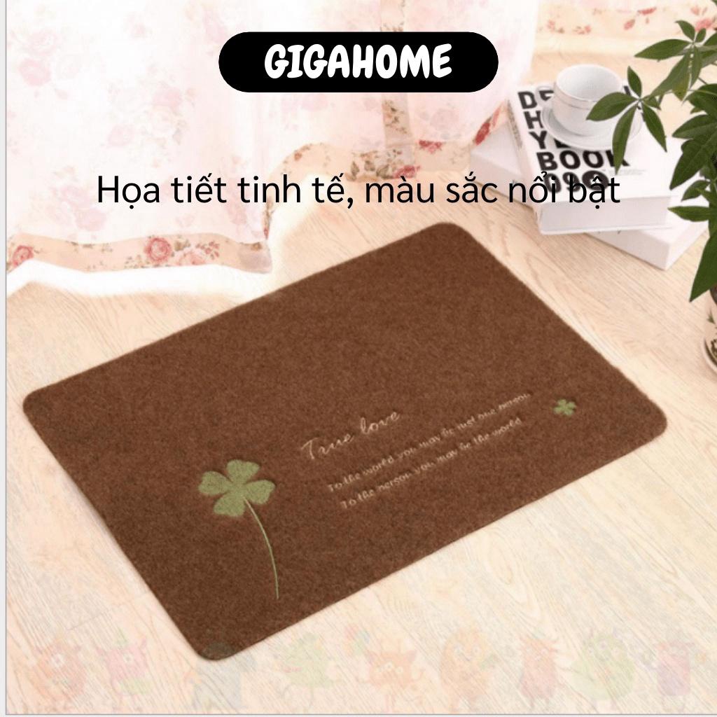 Thảm Lau Chân GIGAHOME Thảm Lau Chân Hình Cỏ 4 Lá Siêu Đẹp, Siêu Thấm, Sạch Sẽ, Tiện Dụng 7538