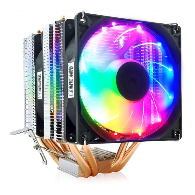 Tản nhiệt khí 4 ống đồng 2 FAN LED RGB gameming gear + tặng kèm hũ keo tản nhiệt)