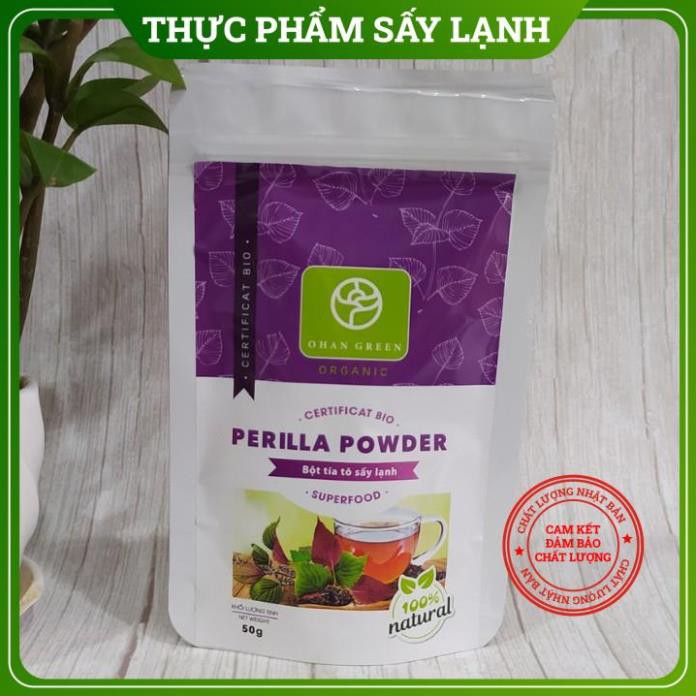 Bột Tía Tô Ohan Green Cao Cấp Organic 100%,Sấy Lạnh Nhật Bản Hỗ Trợ Giảm Cân Xóa Nám Đẹp Da,50 gram,Freeship