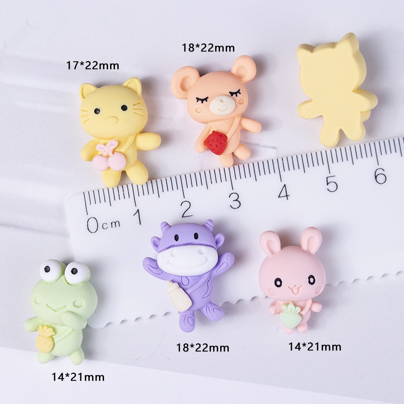 Charm Slime Hình Hoạt Hình Ếch Thỏ Mèo Trâu trang trí ốp điện thoại