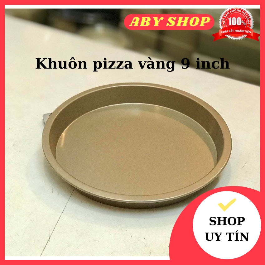 Khuôn pizza vàng 9 inch (khoảng 22cm) ⚡ SIÊU BỀN ⚡ khuôn làm bánh pizza chống dính, chịu nhiệt tốt