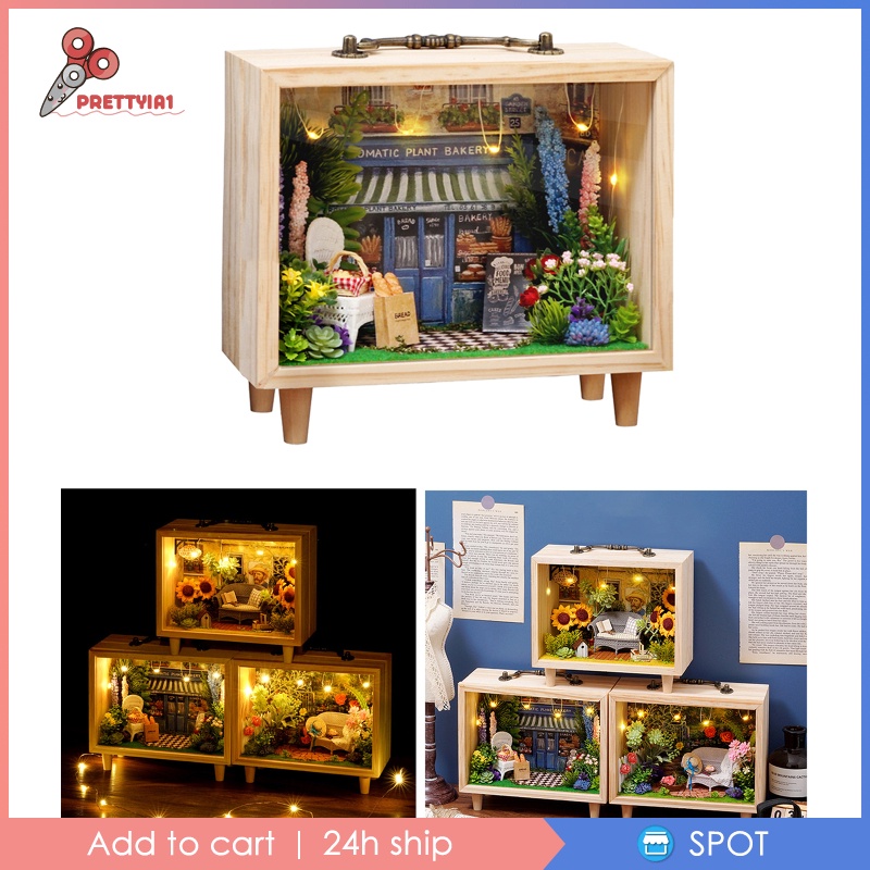 Mô Hình Nhà Búp Bê Prettyia1] Bằng Gỗ DIY