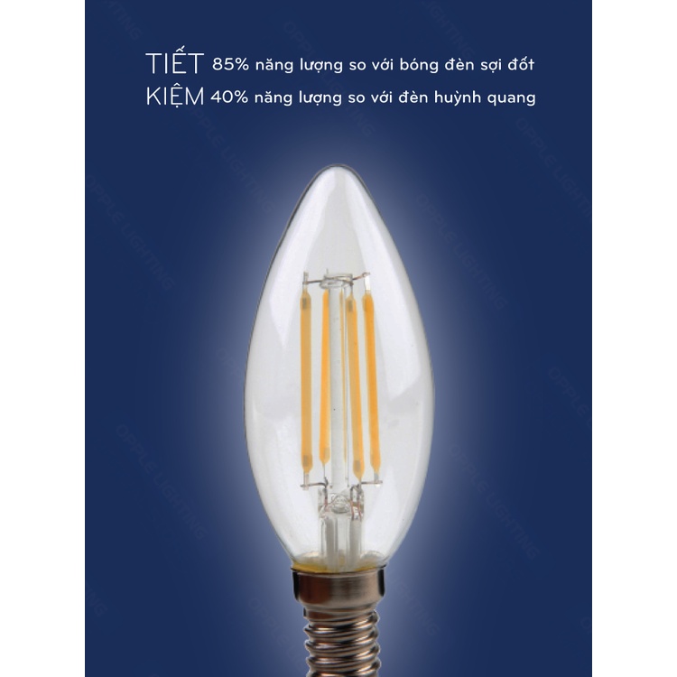 Bóng Đèn OPPLE LED Fila Ecomax C35 E14 - Hiệu Ứng Ánh Sáng Như Bóng Sợi Đốt, Tiết Kiệm Năng Lượng