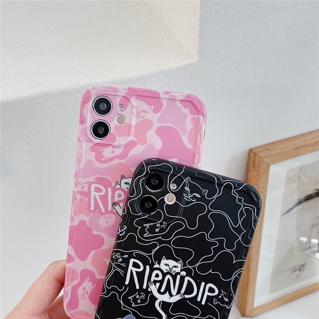 Soft Plastic Phone Case Camouflage RIPNDIP suitable for iPhone12 mini 11 PRO MAX 6/6s 7/8plus SE2 X/XS XR XSMAX #HG3943