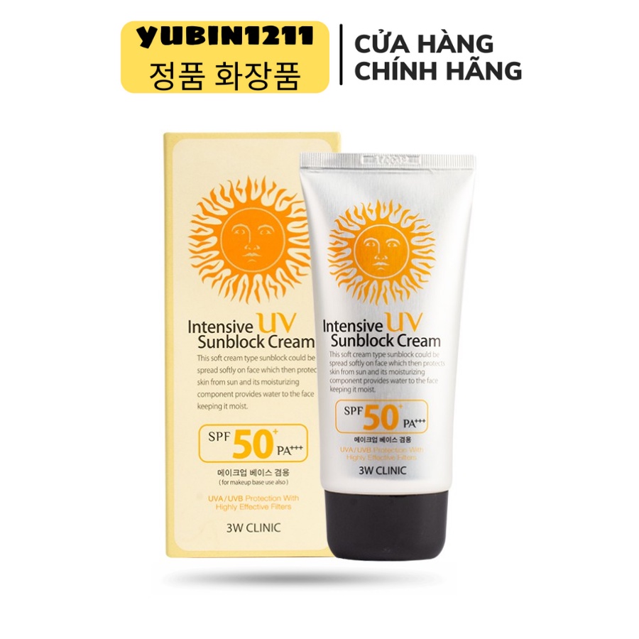 Kem chống nắng 3W Clinic UV Sunblock Cream SPF 50+ PA+++ 70 ml