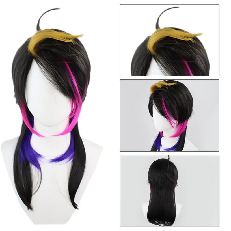 Bộ Tóc Giả Dài Màu Đen Cosplay NIJISANJI