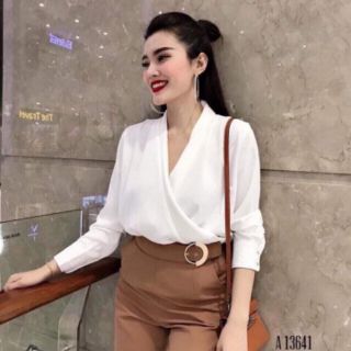 ÁO SƠ MI LỤA CỔ V MỚI