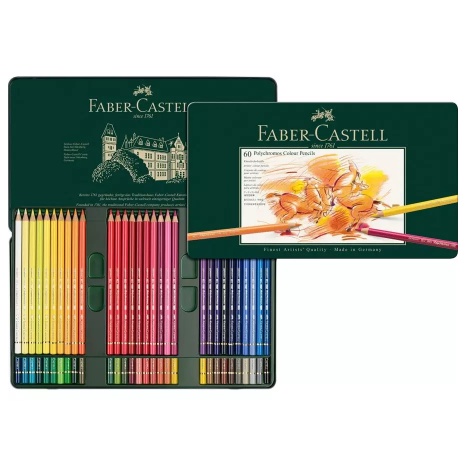 Bút chì màu hạng họa sĩ Faber-Castell Finest Artists' Quality &quot;Polychromos&quot; - 24 màu - hộp thiếc