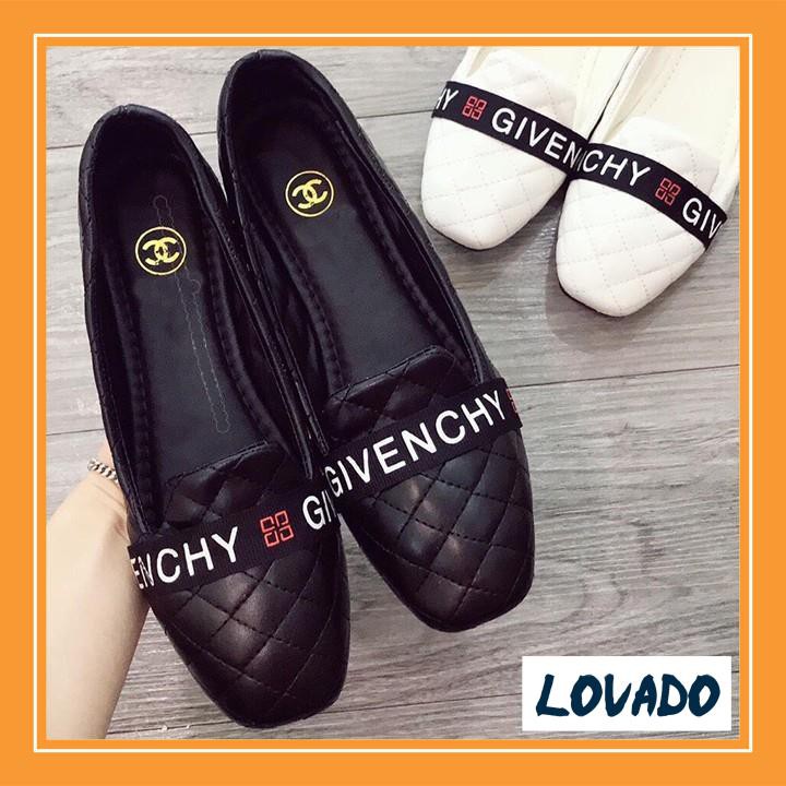 Giày nữ búp bê đế bệt trần chỉ given 2 màu đen và kem