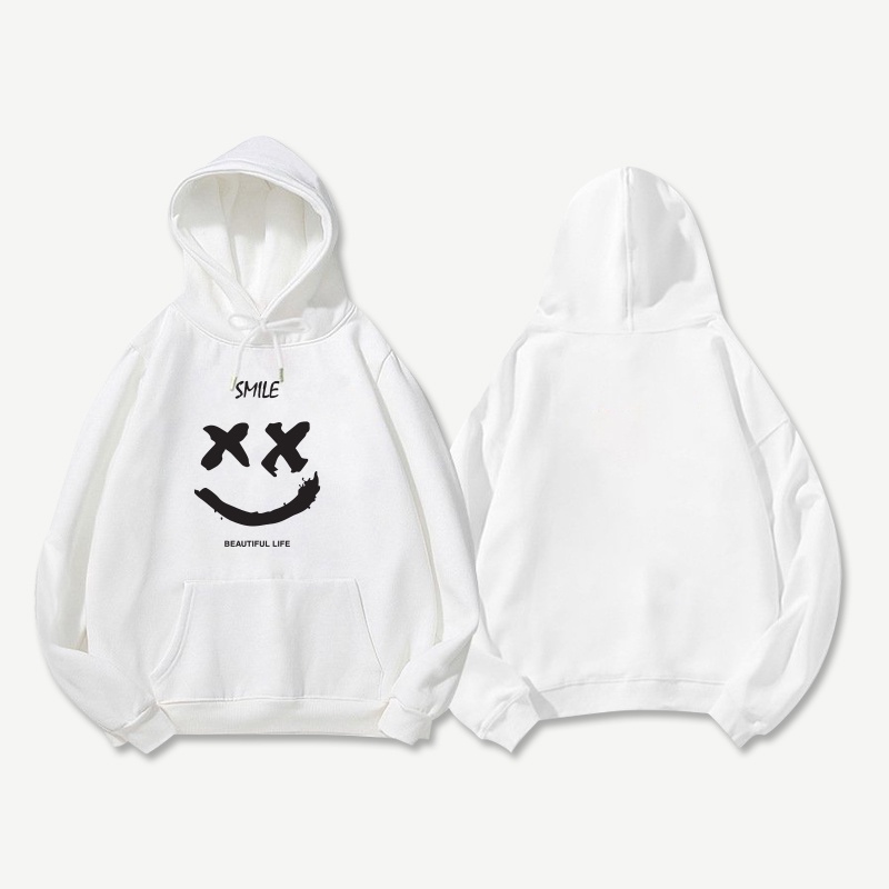 Áo thu đông hoodie Smile mặt cười Basic nhiều size (N84)