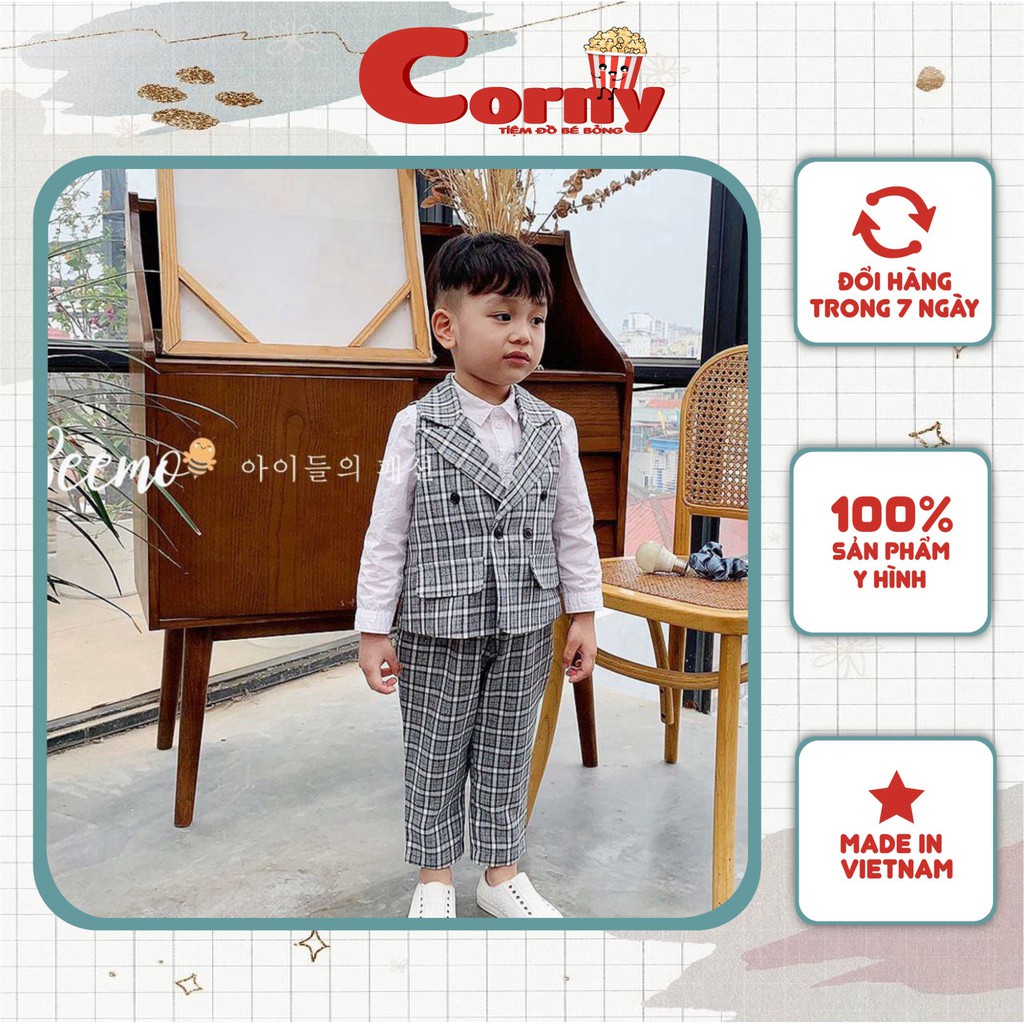 Set/Bộ quần áo gile cổ vest lịch lãm - 20B114