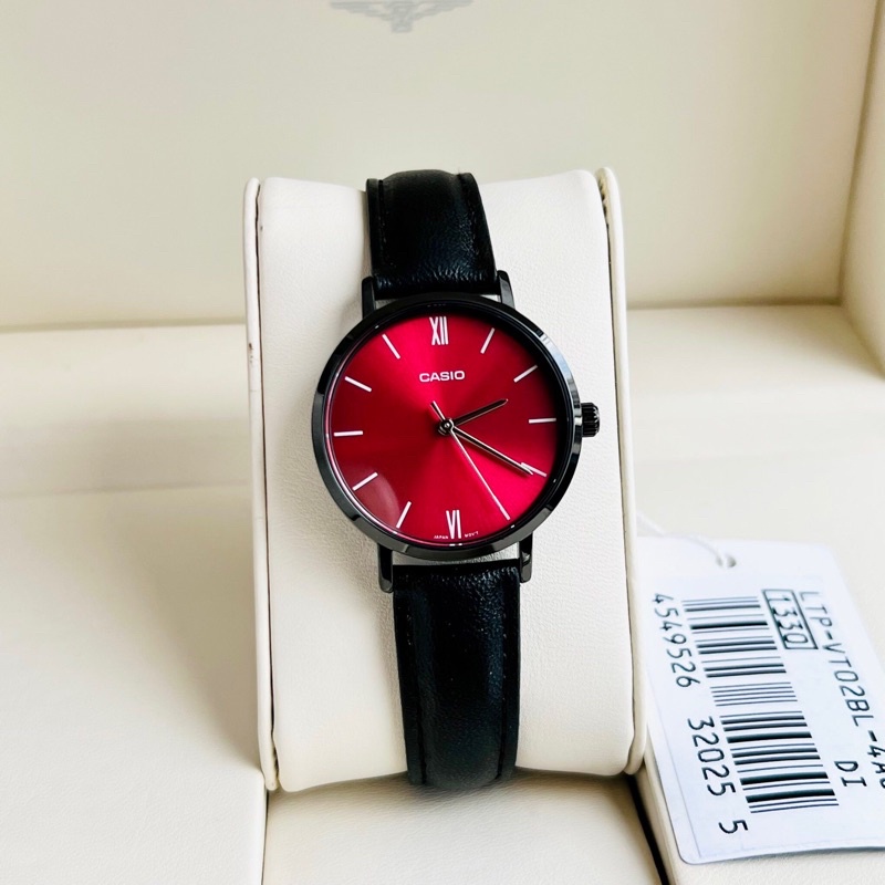 Đồng hồ nữ dây da Casio LTP VT02BL