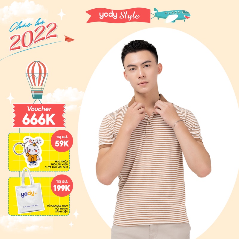 Áo Polo Kẻ Nam Melange YODY Trẻ Trung Và Năng Động APM4069