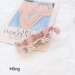 Dây cột tóc thun mỏng đính hạt Hàn Quốc