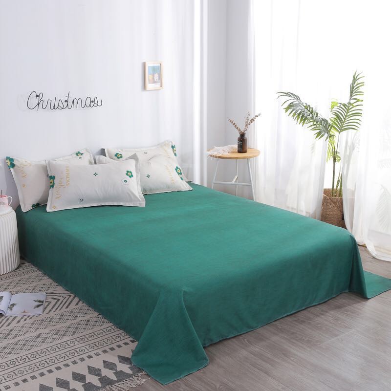 [FREESHIP 50K] Bộ Chăn Ga Gối Cotton Poly Nhập Mẫu Hoa 5 Cánh Nền Trắng