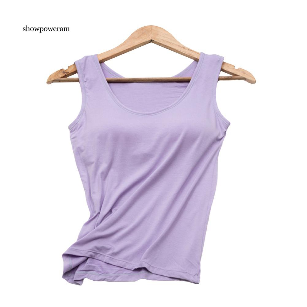 Áo cộc tay cổ chữ U trơn có mút nâng ngực đơn giản quyến rũ cho nữ | BigBuy360 - bigbuy360.vn