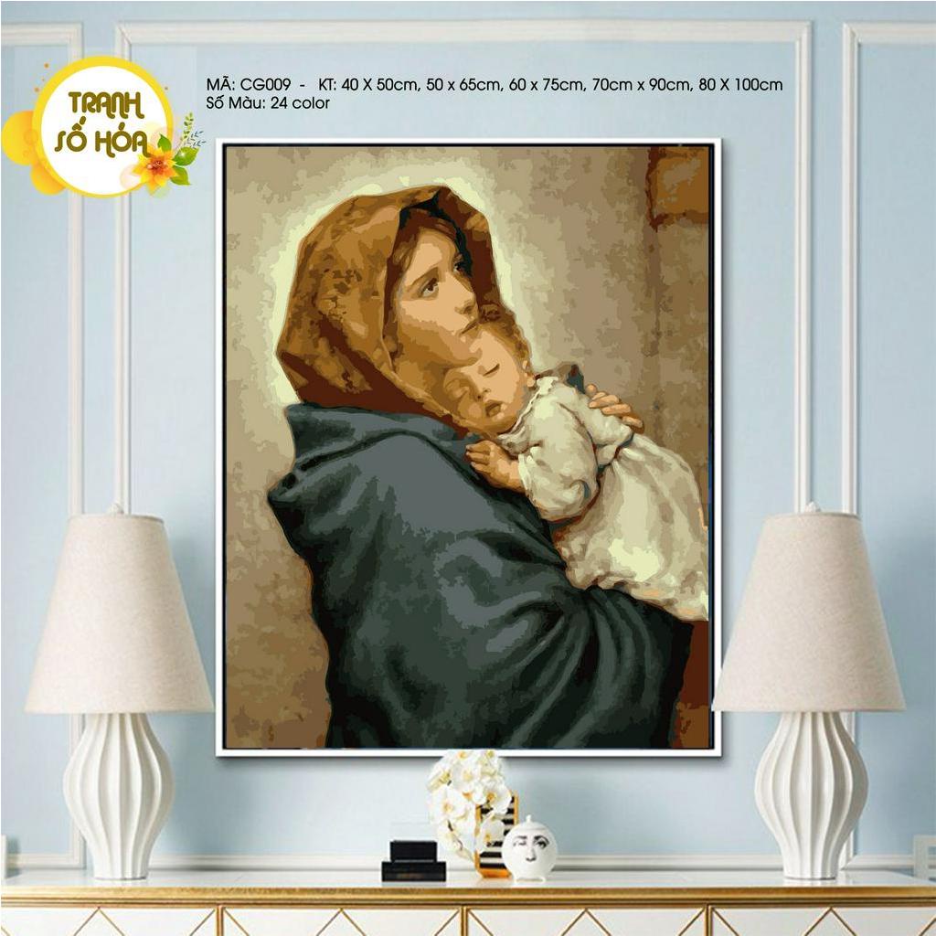 Tranh sơn dầu số hóa tự tô Công giáo , Chúa CG009 - Tặng kèm cọ , màu , khung , Paint by numbers DIY - ToastedART