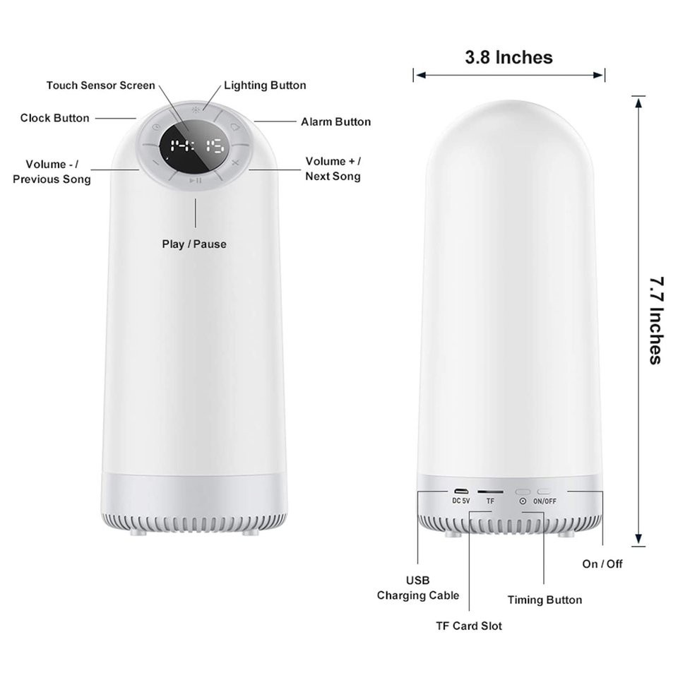 Đèn Ngủ Led Không Dây Tích Hợp Đồng Hồ Báo Thức