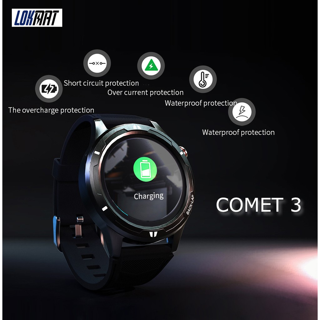 LOKMAT COMET 3 Smart Watch Touch Screen Life Waterproof Fitness Tracker Heart Rate Monitor Blood Oxygen Smartwatches For IOS Android
