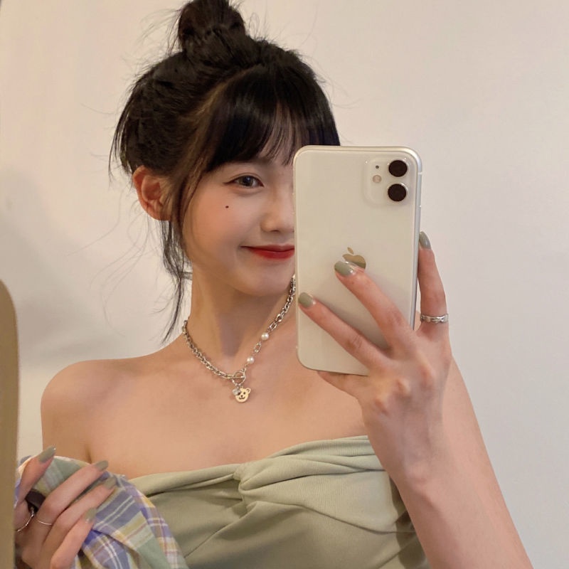 New Hip-Hop Style Pearl Necklace Drinking Milk Tea with Pearls New 2021