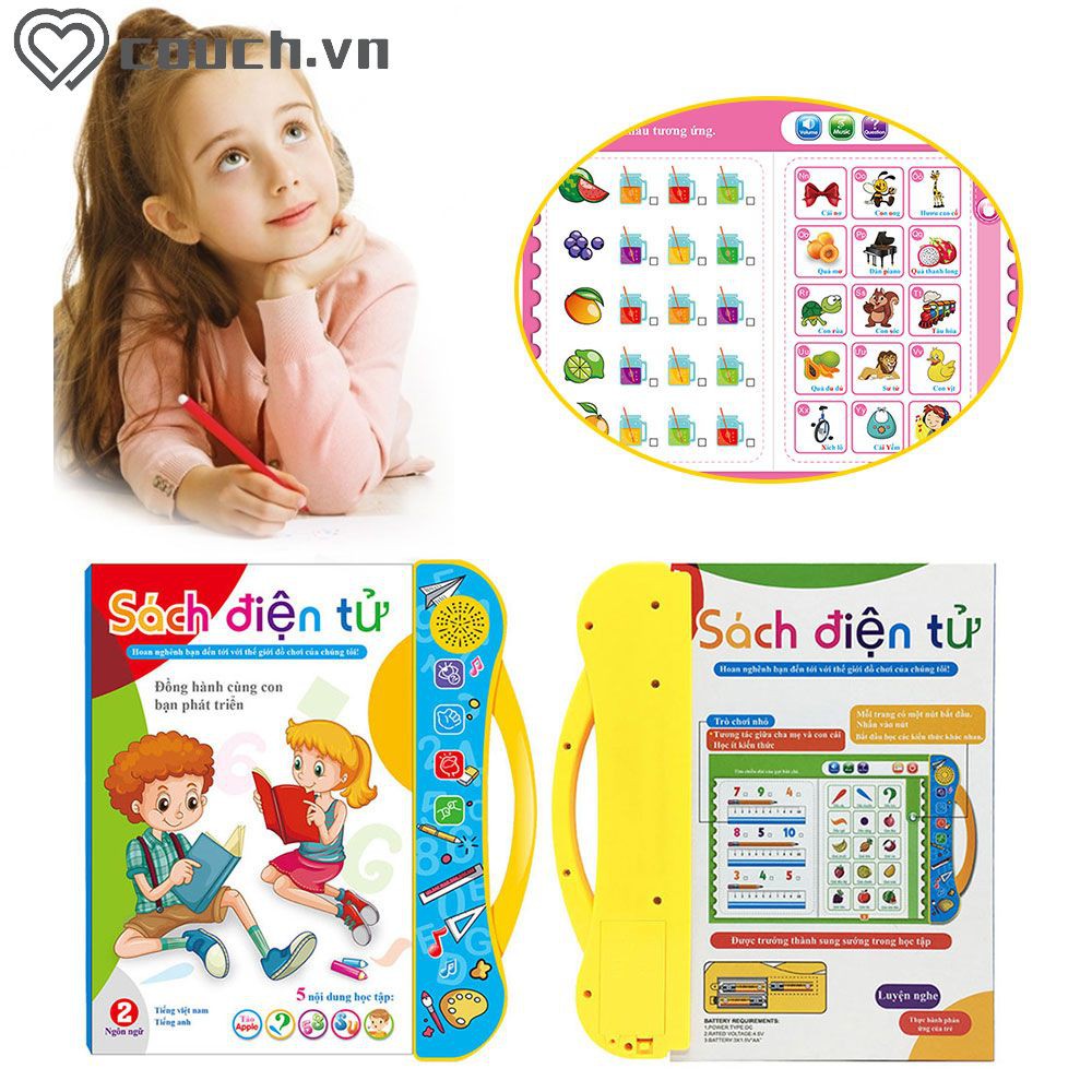 ▶COD Vietnamese English Point Reading Children's Toys Intelligent Early Learning Learning Machine eBook 【couch】