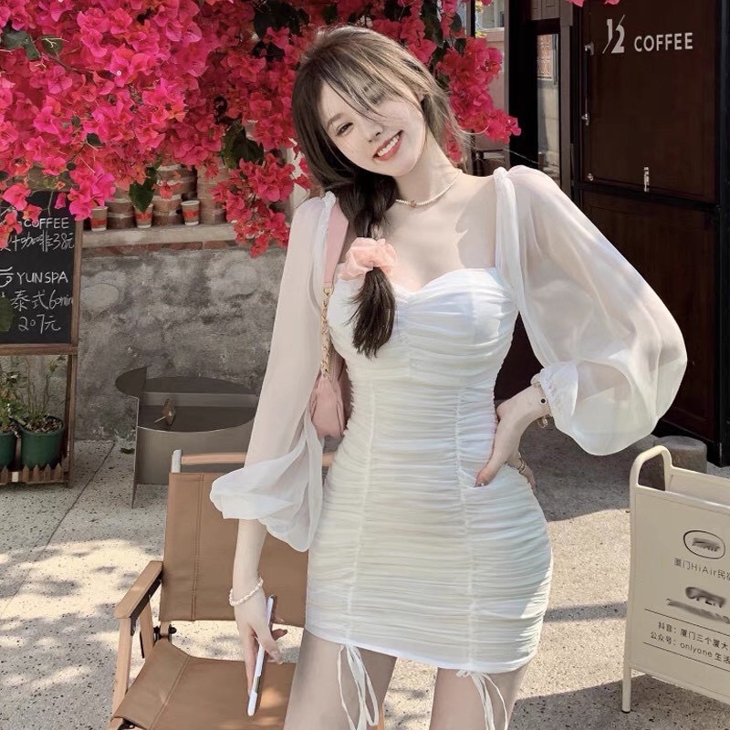 ĐẦM NHÚN TAY PHỒNG VẢI VOAN MỀM