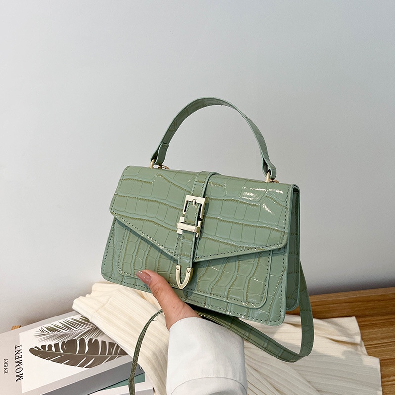 Túi Xách Đeo Vai Hình Vuông Màu Trơn Phong Cách retro Thời Trang Mùa Xuân 2022