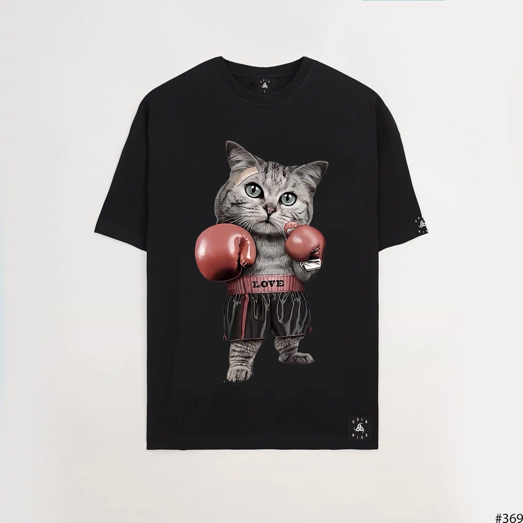 Áo thun oversize Boxing Cat , áo phông cotton nam nữ unisex, ODIN CLO thumbnail